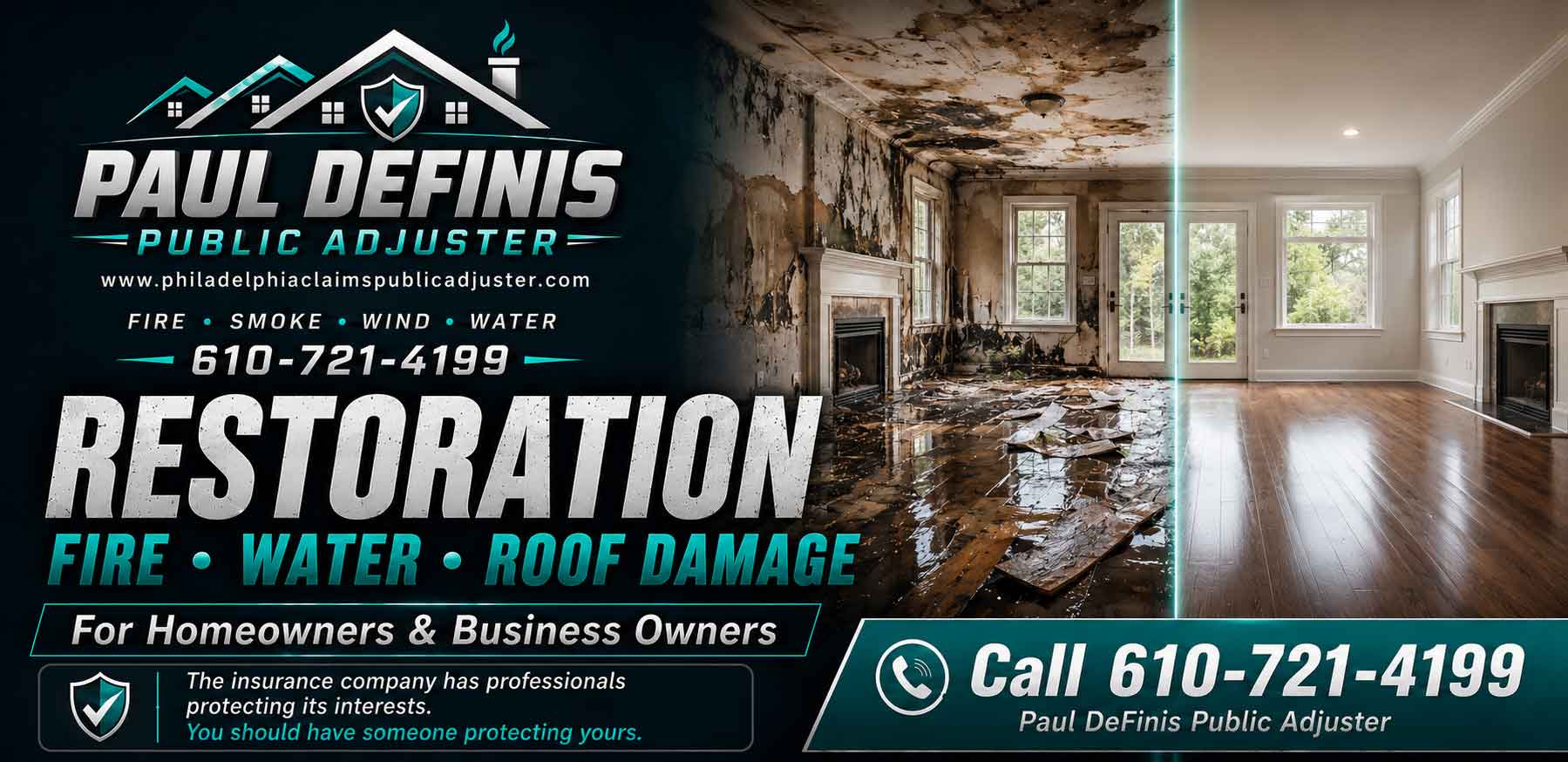 Public adjuster 19136 Philadelphia handling residential and commercial insurance claims for fire, water, storm and property damage in Philadelphia, Main Line, Bucks County, Montgomery County, Delaware County and New Jersey. Lowest contingent fees, maximum settlements. Call 610-721-4199.